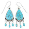 Authentic Sterling Silver And Turquoise Southwestern Hook Dangle Earrings YX69784
